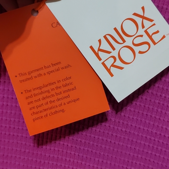 Knox Rose Purple Shirt Notch Neck Thermal Top Size Large NWT - Picture 4 of 5